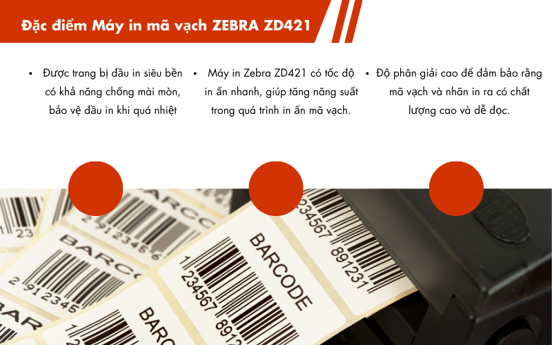 Đặc điểm Máy in mã vạch ZEBRA ZD421