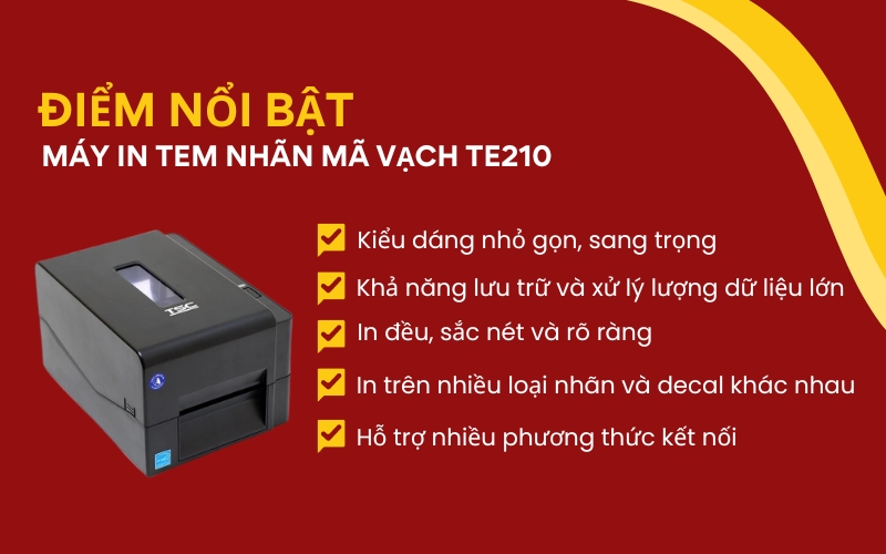 Điểm nổi bật của Máy in tem nhãn mã vạch TE210