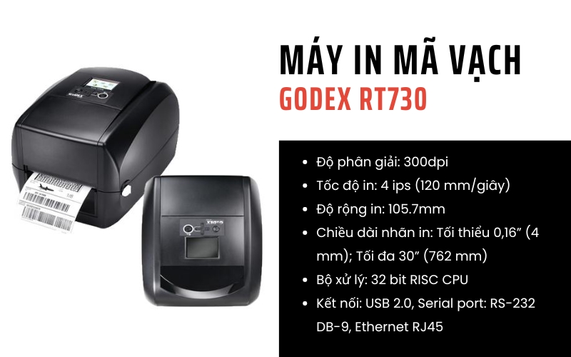 Máy in mã vạch Godex RT730