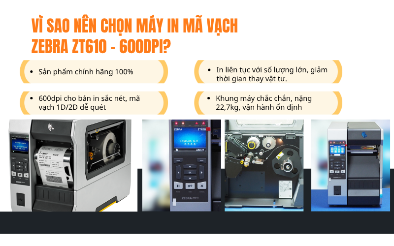 Máy in mã vạch Zebra ZT610-600dpi
