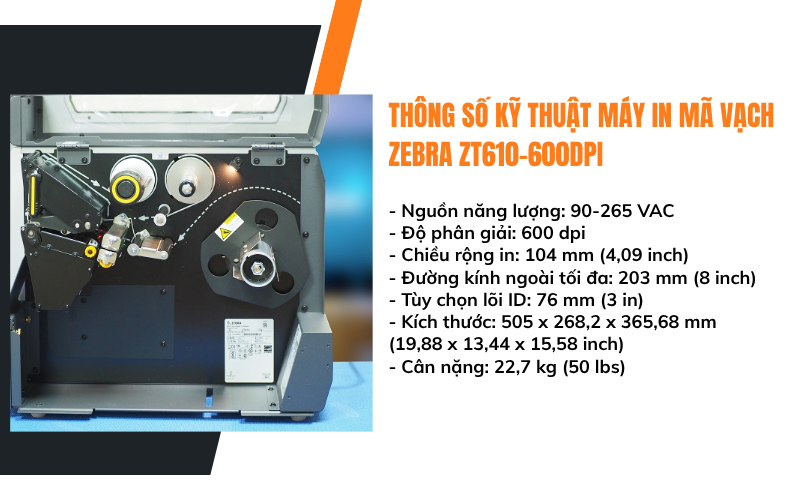 Máy in mã vạch Zebra ZT610-600dpi