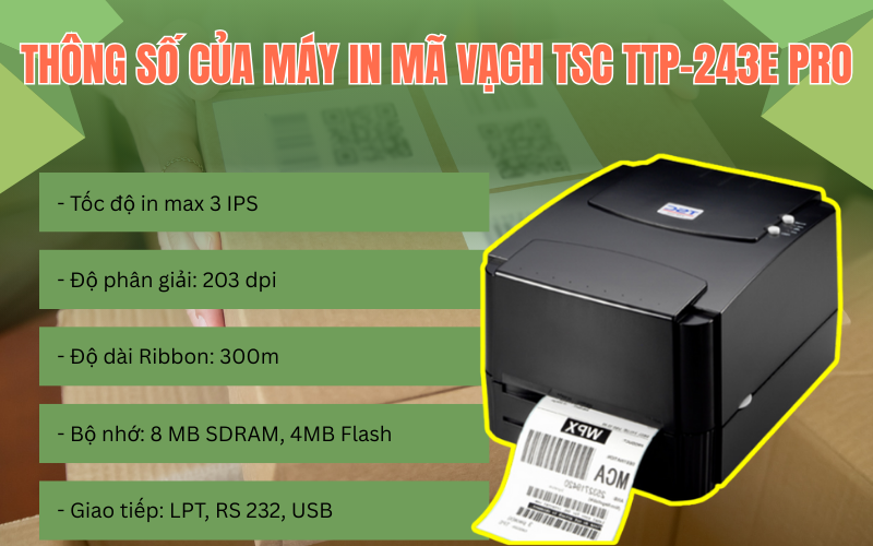 Máy in mã vạch TSC TTP-243E Pro