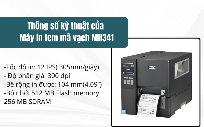 Thông số của máy in tem mã vạch MH341