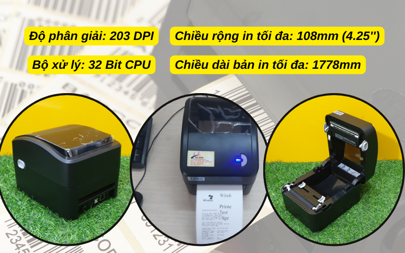 Thông số kỹ thuật máy in tem nhãn Apos-420B-UL
