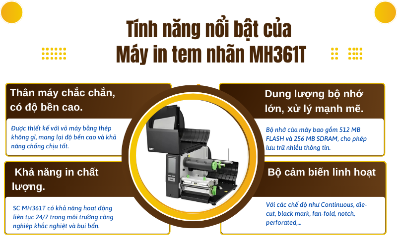 Tính năng nổi bật của Máy in tem nhãn MH361T