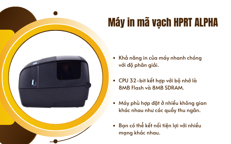 Máy in mã vạch HPRT ALPHA