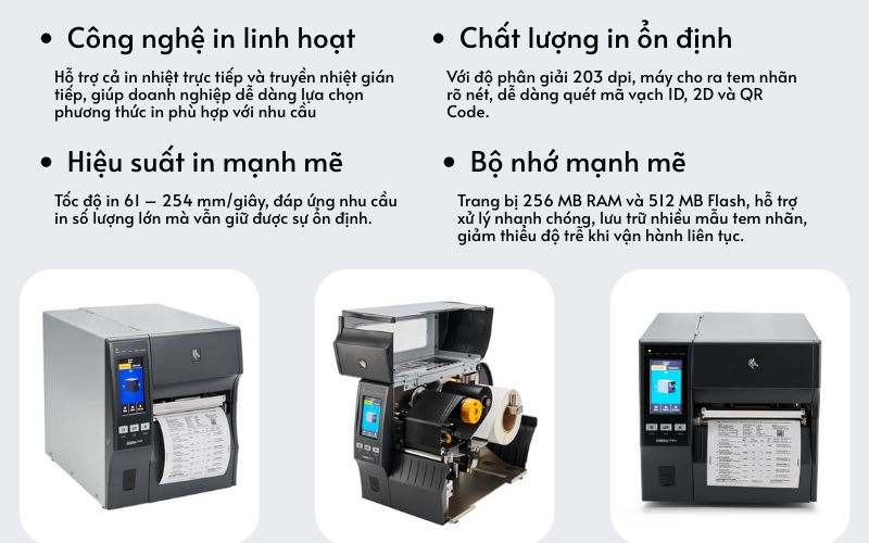 Ưu điểm nổi bật của máy in mã vạch Zebra ZT421 - 203dpi