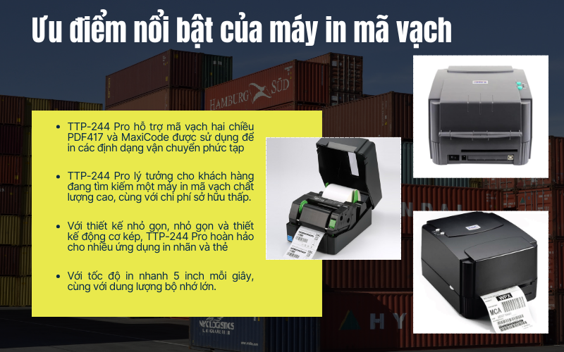 ưu điểm của máy in mã vạch TSC TTP 244 Pro
