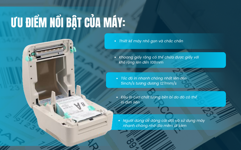Ưu điểm vượt trội của Máy in tem nhãn Apos-470B-U