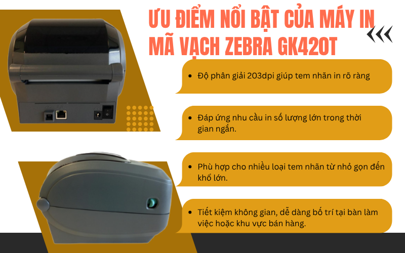  Máy in mã vạch ZEBRA GK420T