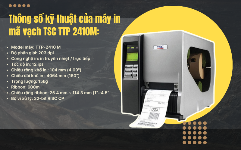 Máy in mã vạch TSC TTP 2410M