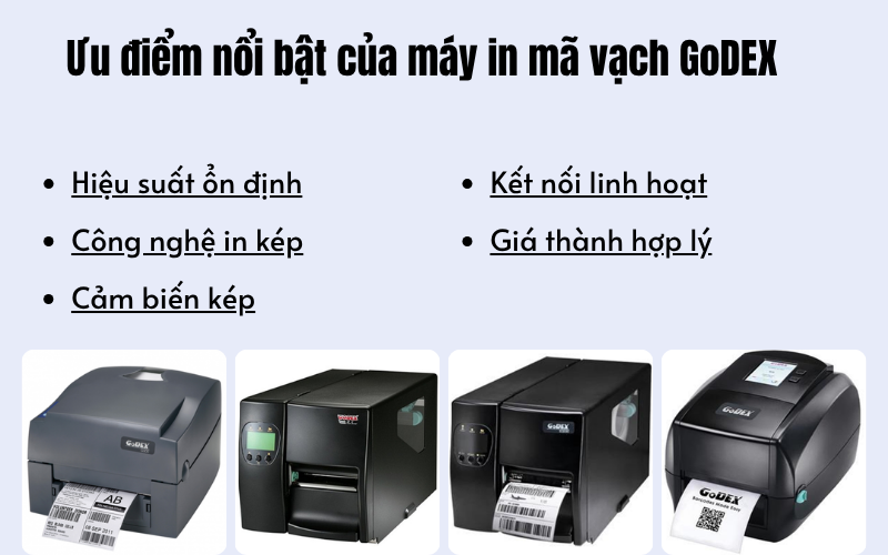 Ưu điểm nổi bật của máy in mã vạch GoDEX