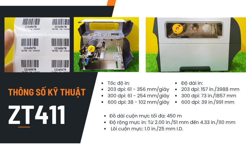 Máy in mã vạch Zebra ZT411-203dpi