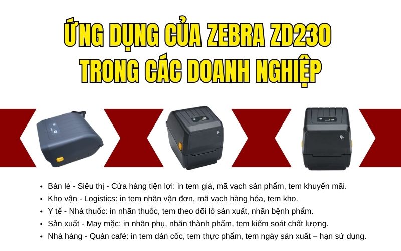 Ứng dụng của Zebra ZD230 trong các doanh nghiệp