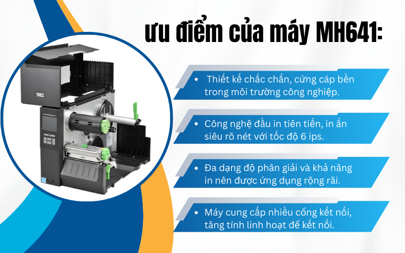 Đặc điểm nổi bật của máy in mã vạch công nghiệp TSC MH641