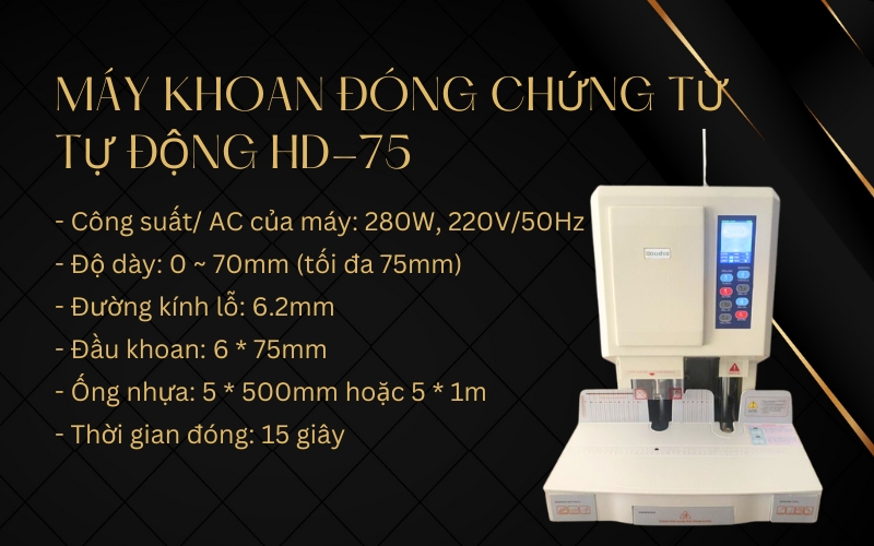 Máy khoan đóng chứng từ tự động HD-75