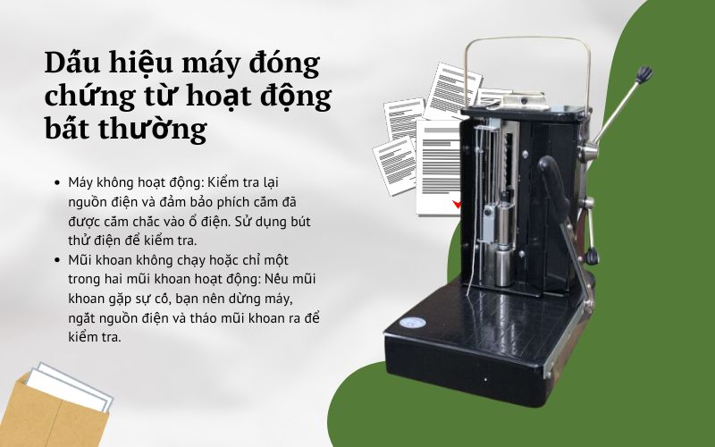 Dấu hiệu máy đóng chứng từ hoạt động bất thường