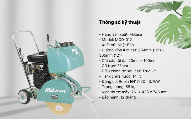 Những tính năng nổi bật của máy cắt bê tông Mikasa MCD-012 