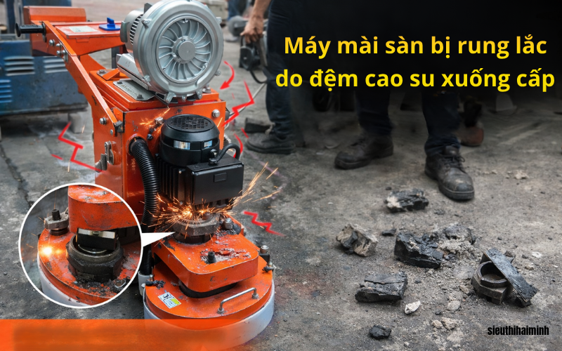 Máy mài sàn bị giật do đĩa mài không đều