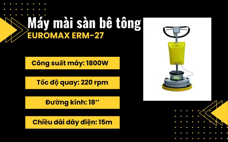 Máy mài sàn bê tông Euromax ERM-27