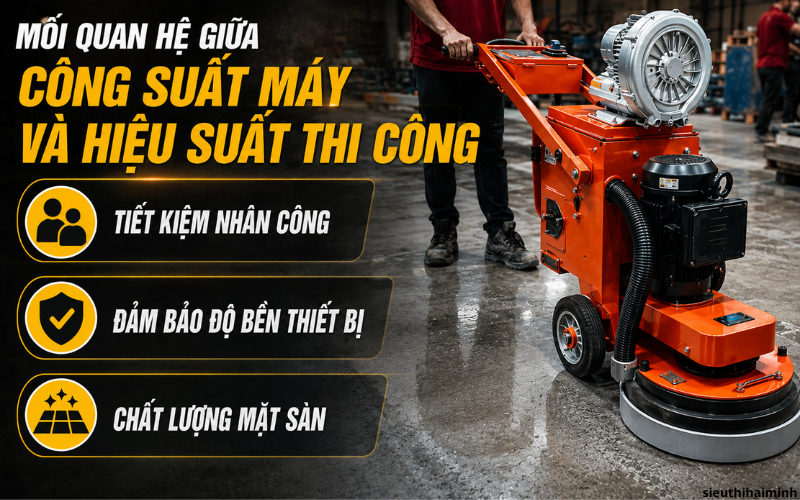 Mối quan hệ giữa công suất máy và hiệu suất thi công