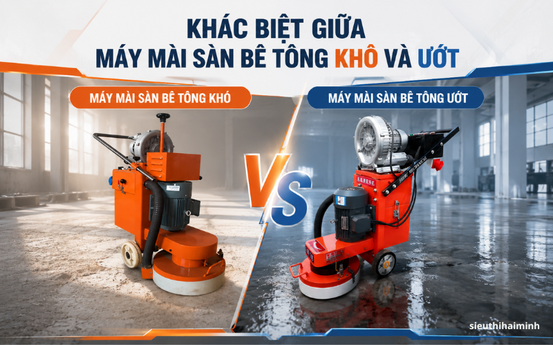  Khác biệt máy mài sàn bê tông khô và ướt