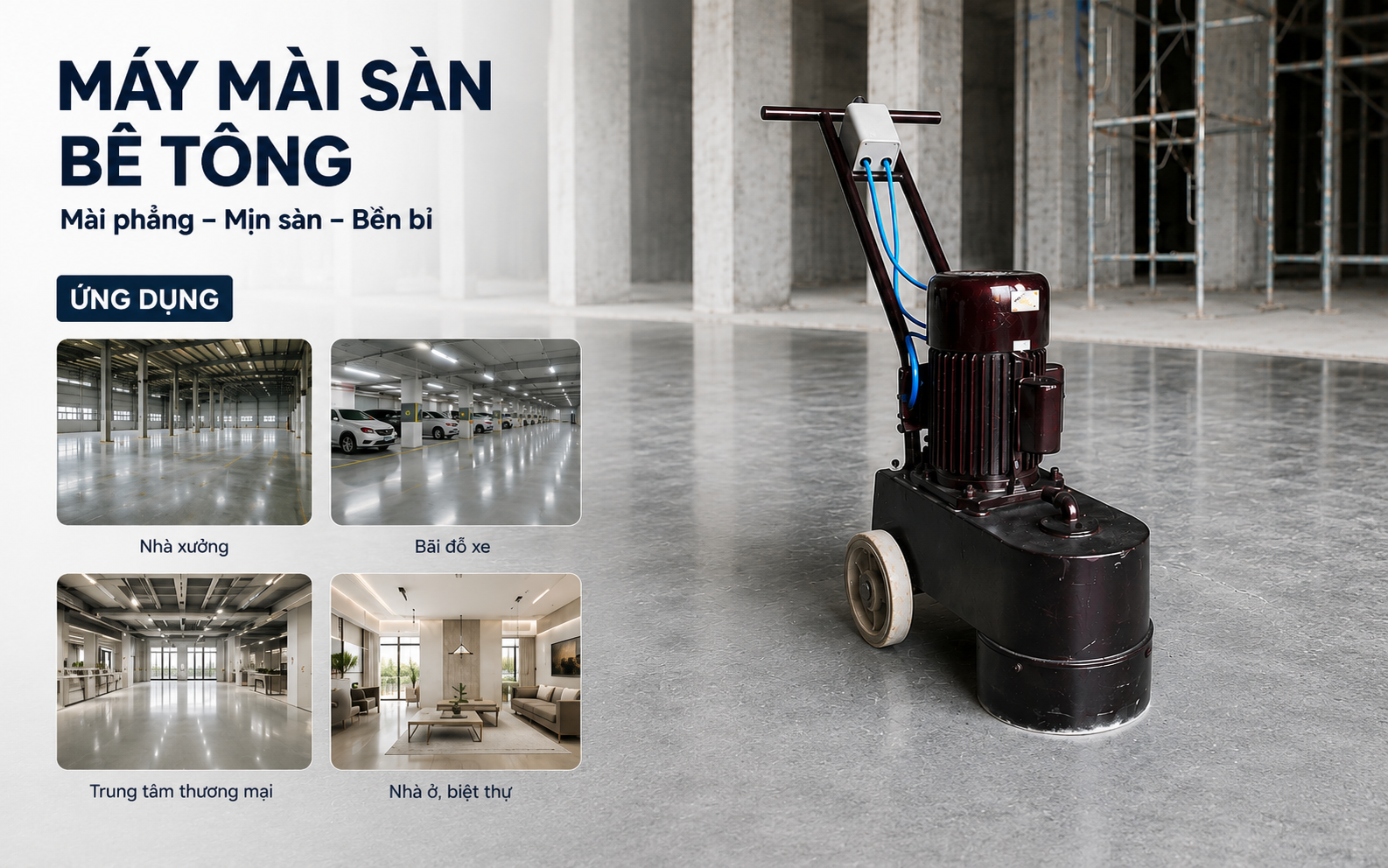 Công dụng từ máy mài sàn bê tông