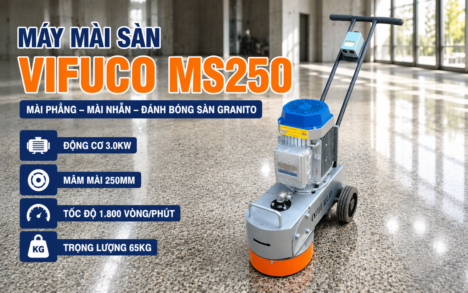 Máy mài sàn Vifuco MS250