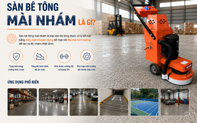 Giới thiệu sàn bê tông mài nhám là gì?