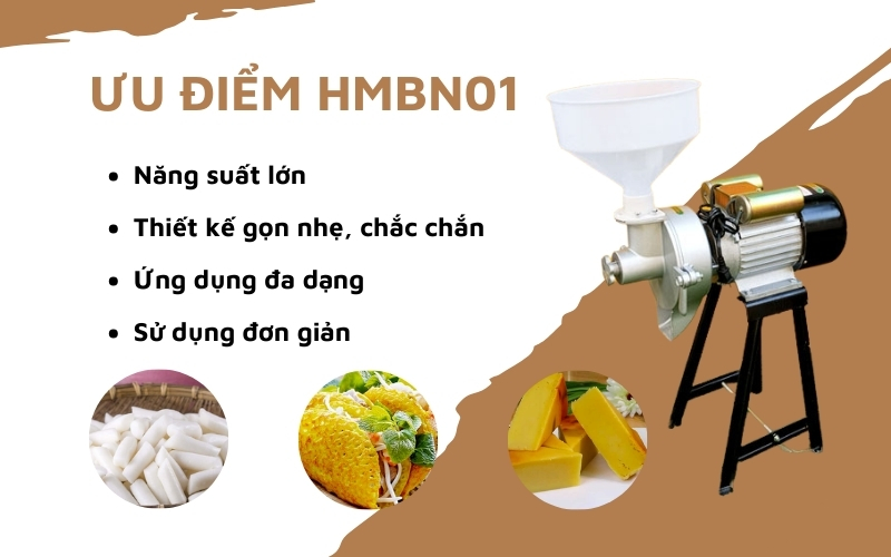 Ưu điểm máy nghiền bột gạo HMBN01