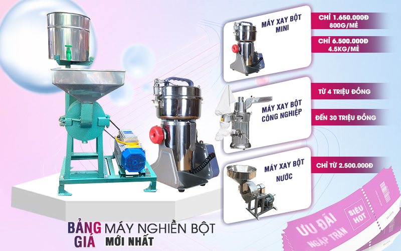 Bảng giá máy nghiền bột mới nhất năm 2023