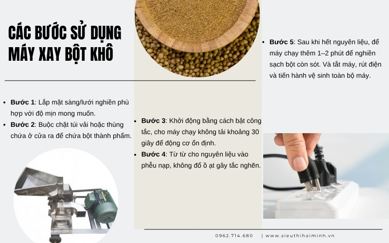 Các bước sử dụng máy xay bột đúng cách