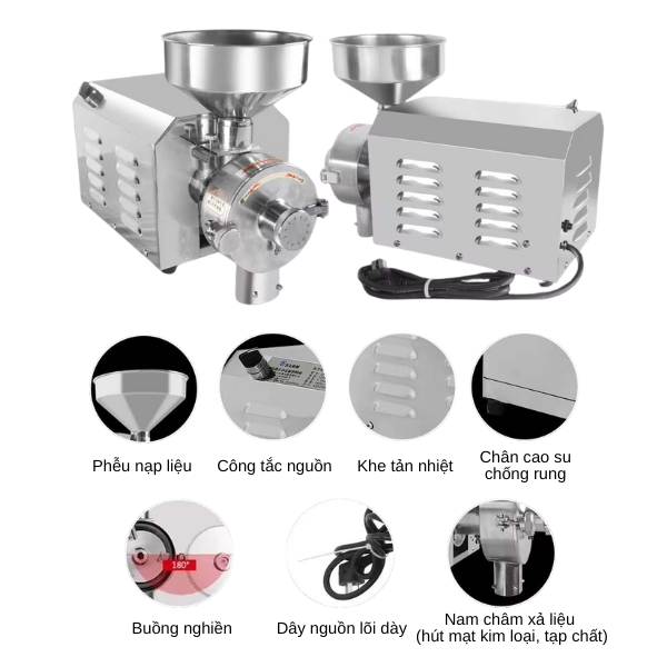 Chi tiết các bộ phận máy nghiền bột Yamafuji SY-1200