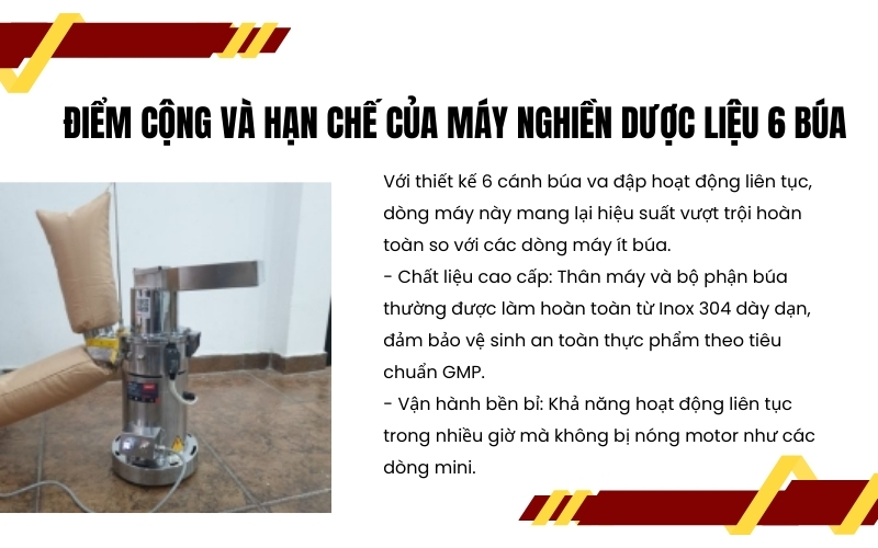 Điểm cộng và hạn chế của máy nghiền dược liệu 6 búa