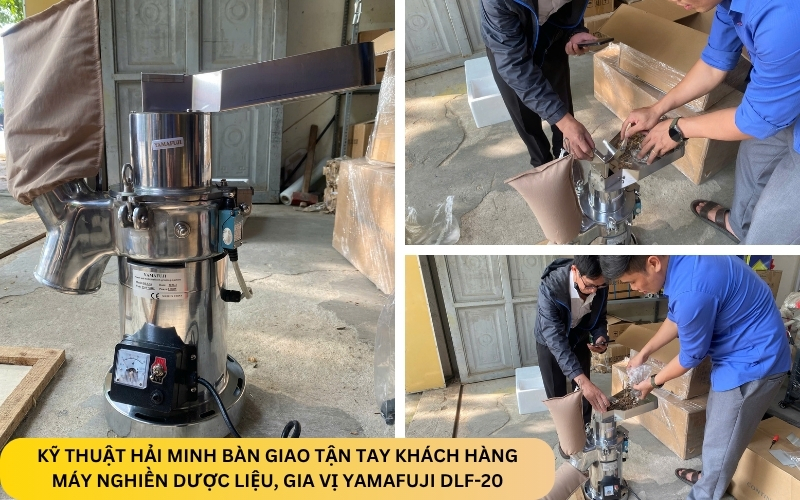 Kỹ thuật Hải Minh bàn giao Máy nghiền dược liệu, gia vị Yamafuji DLF-20