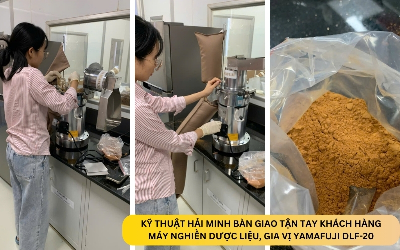 Kỹ thuật Hải Minh bàn giao Máy nghiền dược liệu, gia vị Yamafuji DLF-20