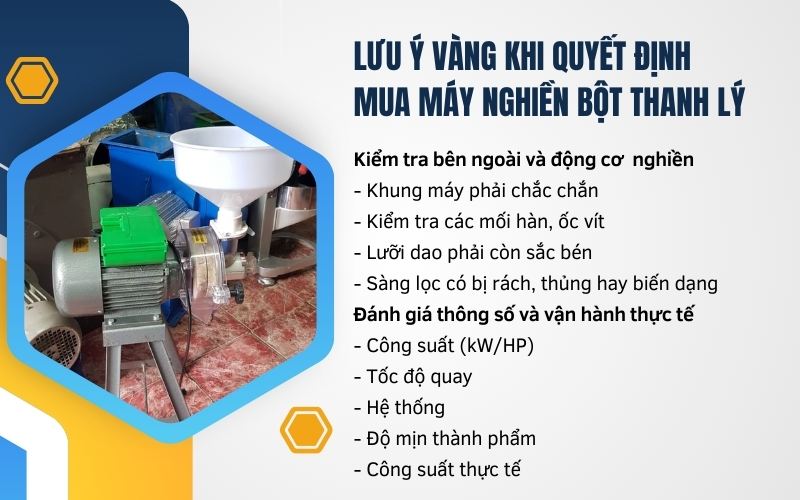 Lưu ý vàng khi quyết định mua máy nghiền bột thanh lý