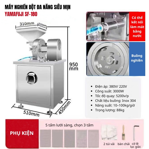Máy nghiền bột đa năng siêu mịn Yamafuji SF-180