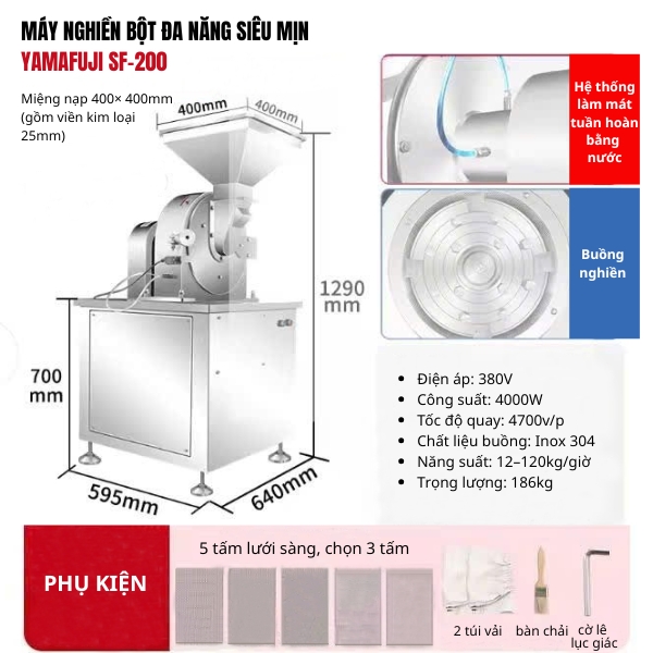 Máy nghiền bột đa năng siêu mịn Yamafuji SF-200