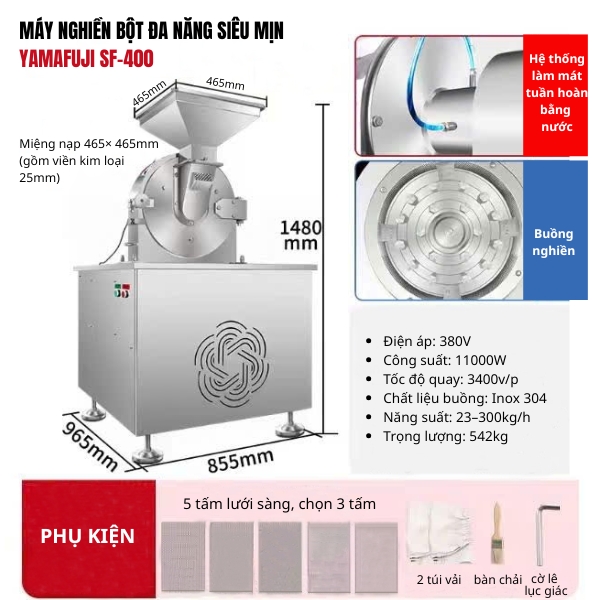 Máy nghiền bột đa năng siêu mịn Yamafuji SF-400