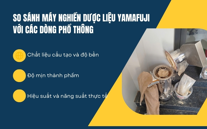 So sánh máy nghiền dược liệu Yamafuji với các dòng phổ thông