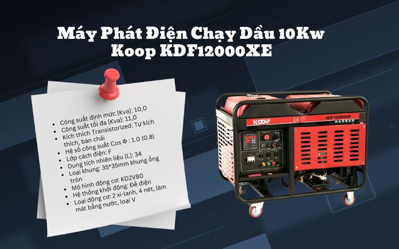 Top 5 model máy phát điện 10kw chạy dầu chất lượng