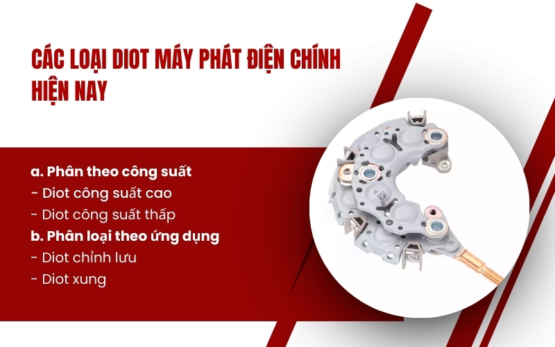 Các loại diot máy phát điện chính hiện nay