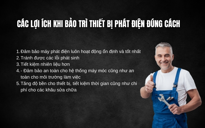 Các lợi ích khi bảo trì thiết bị phát điện đúng cách