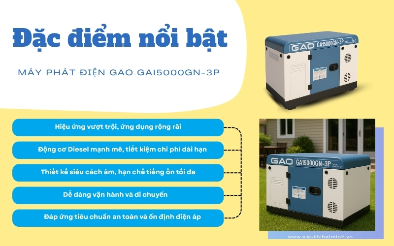 Đặc điểm nổi bật của máy phát điện GAO GA15000GN-3P