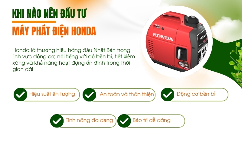 Khi nào nên đầu tư máy phát điện Honda 5kW?