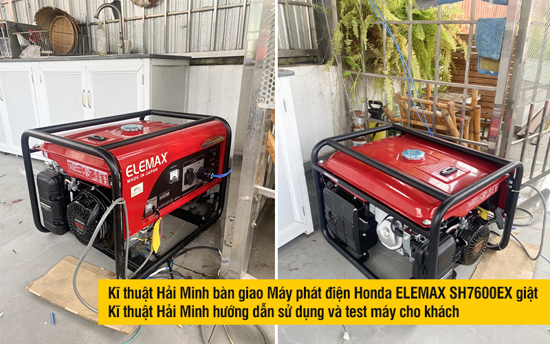 Kĩ thuật Hải Minh bàn giao Máy phát điện Honda ELEMAX SH7600EX giật