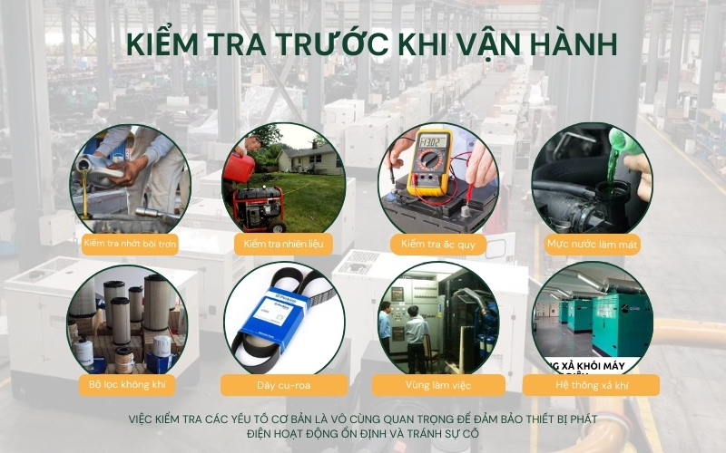 Kiểm tra trước khi vận hành máy phát điện 3 pha