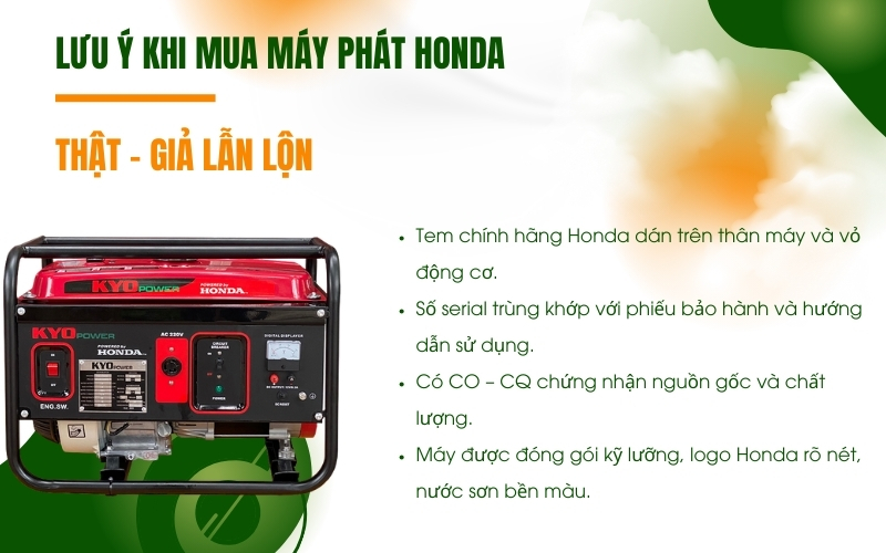 Lưu ý khi mua máy phát Honda giữa thị trường thật – giả lẫn lộn