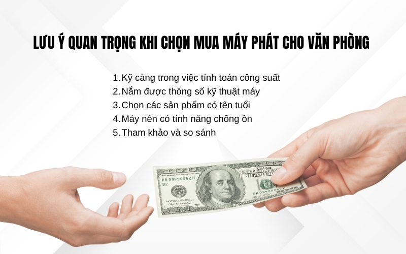 Lưu ý quan trọng khi chọn mua máy phát cho văn phòng